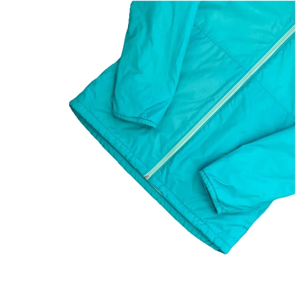 Columbia Girls Turquoise Hooded Jacket Fleece Lined‎ Waterproof Windbreaker XL